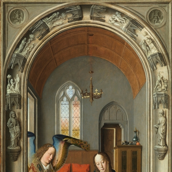 Tríptico de la vida de la Virgen, Dirk Bouts, Museo del Prado. Vademente