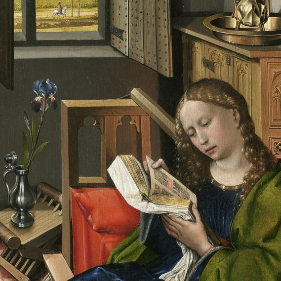 Santa Bárbara, Robert Campin, Museo del Prado. Vademente
