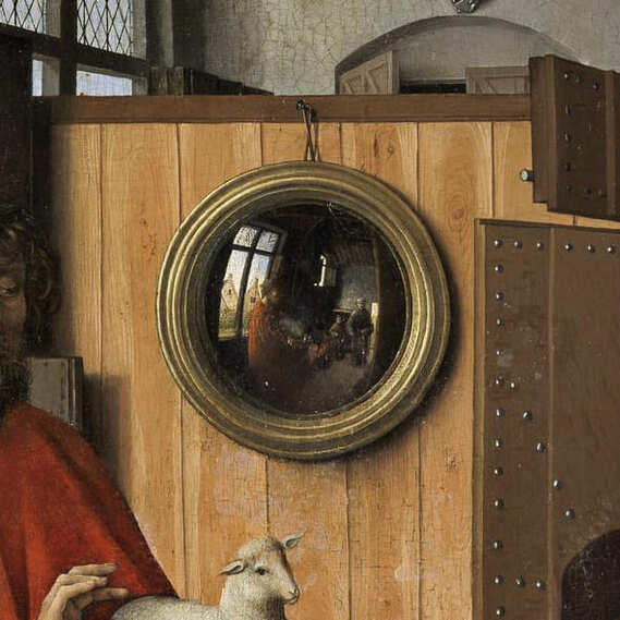 San Juan Bautista y el maestro Enrique de Werl, Robert Campin, Museo del Prado. Vademente