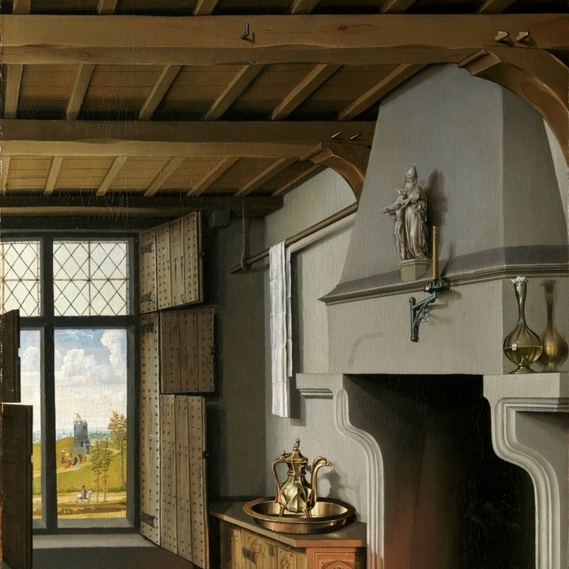 Santa Bárbara, Robert Campin, Museo del Prado. Vademente