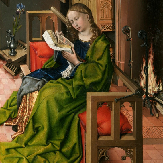 Santa Bárbara, Robert Campin, Museo del Prado. Vademente