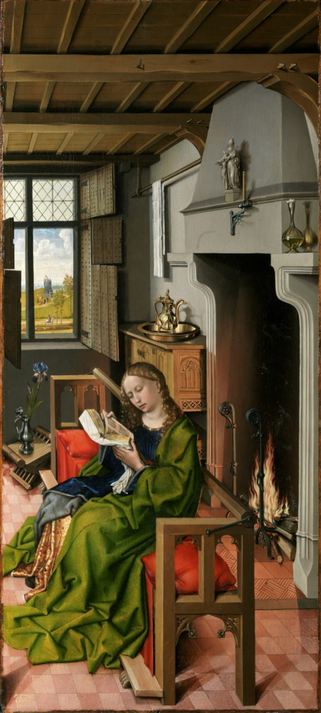 Santa Bárbara, Robert Campin, Museo del Prado. Vademente
