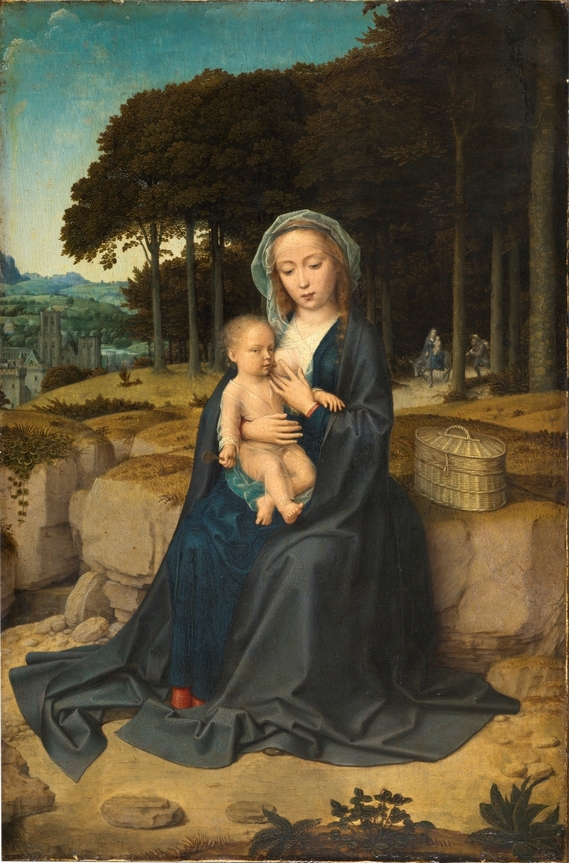 Gerard David, Descanso en la huida a Egipto, Museo del Prado, Vademente